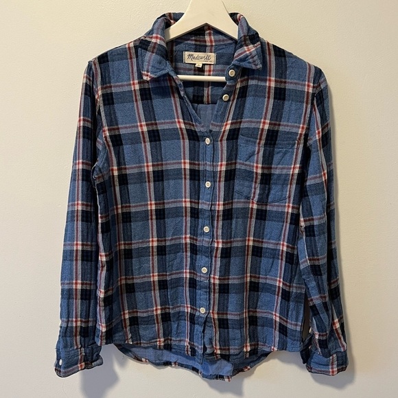 Madewell Blue Plaid Flannel - Picture 10 of 10